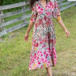 NATURAL LIFE Vibrant Floral Midi Dress